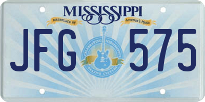 MS license plate JFG575