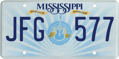 MS license plate JFG577