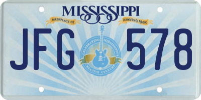MS license plate JFG578