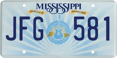MS license plate JFG581
