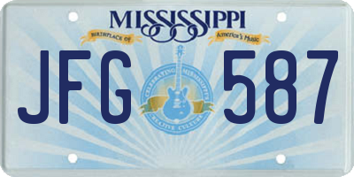 MS license plate JFG587