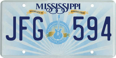 MS license plate JFG594