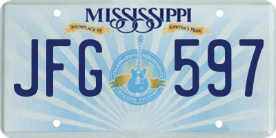 MS license plate JFG597
