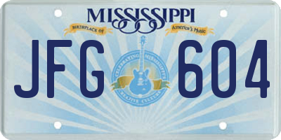 MS license plate JFG604