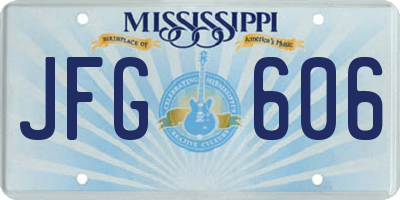 MS license plate JFG606