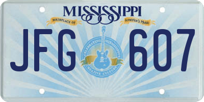 MS license plate JFG607