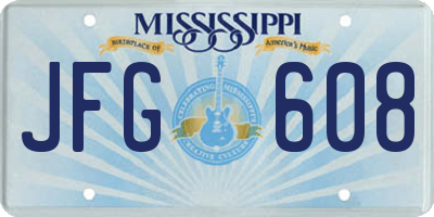 MS license plate JFG608