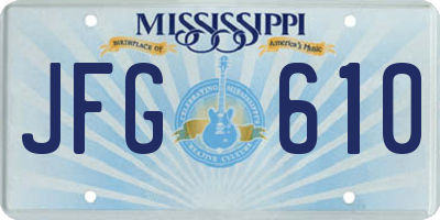 MS license plate JFG610