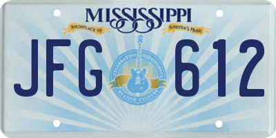 MS license plate JFG612