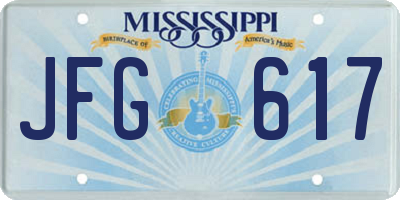 MS license plate JFG617