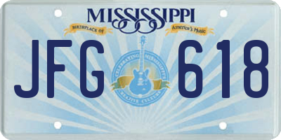 MS license plate JFG618
