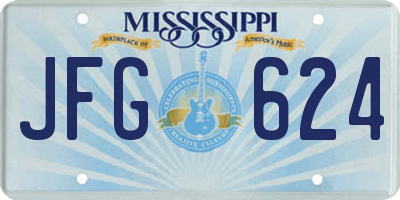 MS license plate JFG624
