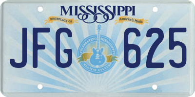 MS license plate JFG625