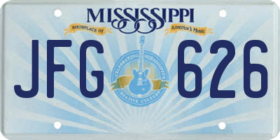 MS license plate JFG626