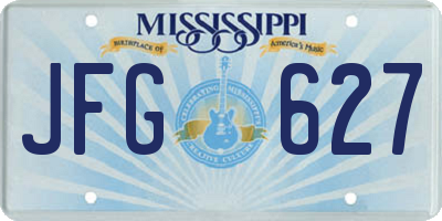 MS license plate JFG627