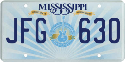 MS license plate JFG630