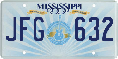 MS license plate JFG632