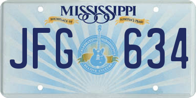 MS license plate JFG634