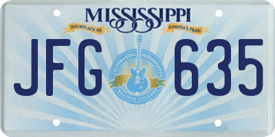 MS license plate JFG635