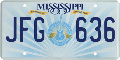 MS license plate JFG636