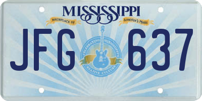 MS license plate JFG637