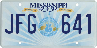 MS license plate JFG641