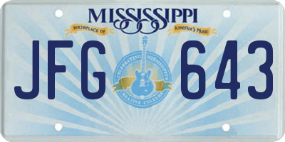 MS license plate JFG643