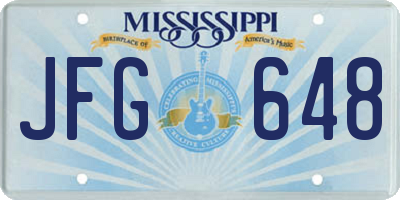 MS license plate JFG648