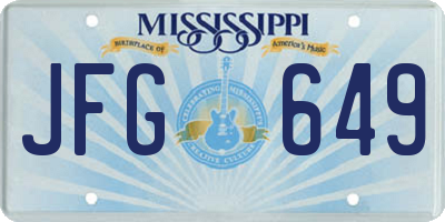 MS license plate JFG649