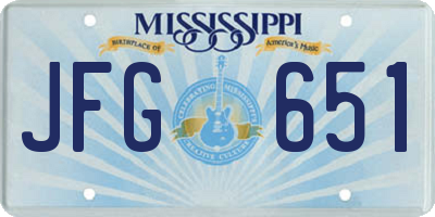 MS license plate JFG651
