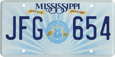 MS license plate JFG654