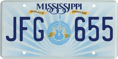 MS license plate JFG655