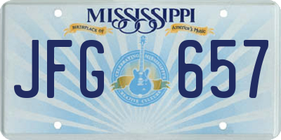 MS license plate JFG657