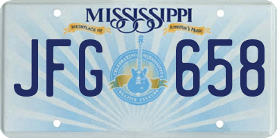 MS license plate JFG658