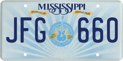 MS license plate JFG660