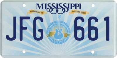 MS license plate JFG661