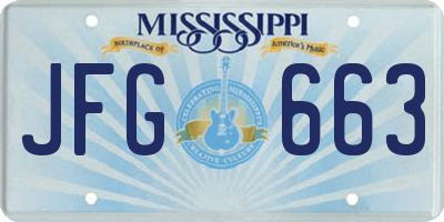 MS license plate JFG663