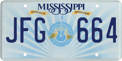 MS license plate JFG664