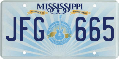 MS license plate JFG665