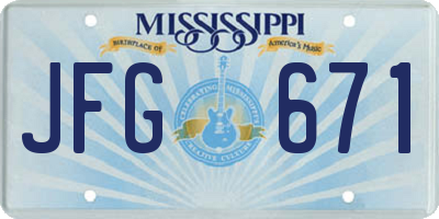 MS license plate JFG671