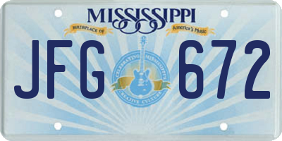MS license plate JFG672