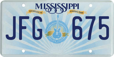 MS license plate JFG675