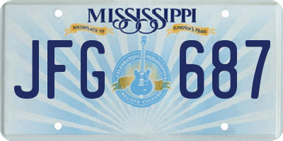 MS license plate JFG687