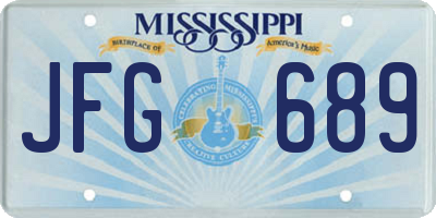 MS license plate JFG689
