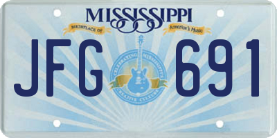 MS license plate JFG691