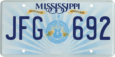 MS license plate JFG692