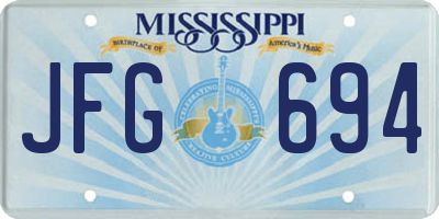 MS license plate JFG694