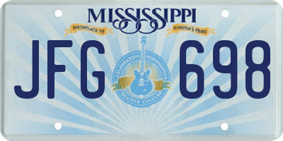 MS license plate JFG698