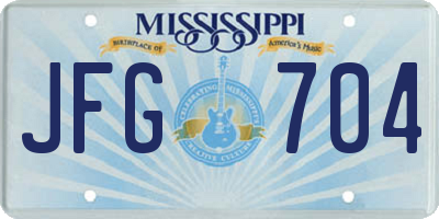 MS license plate JFG704