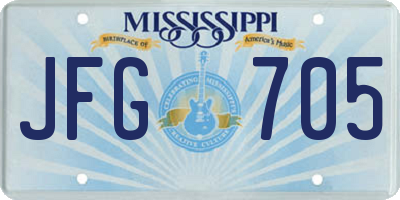 MS license plate JFG705